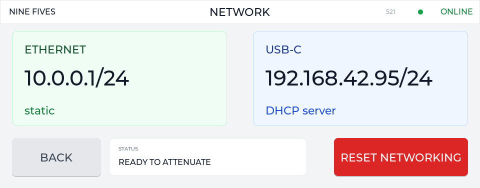 Touch UI network overview screen